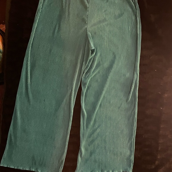 Teal Wide Leg Women's Pants - Picture 6 of 8